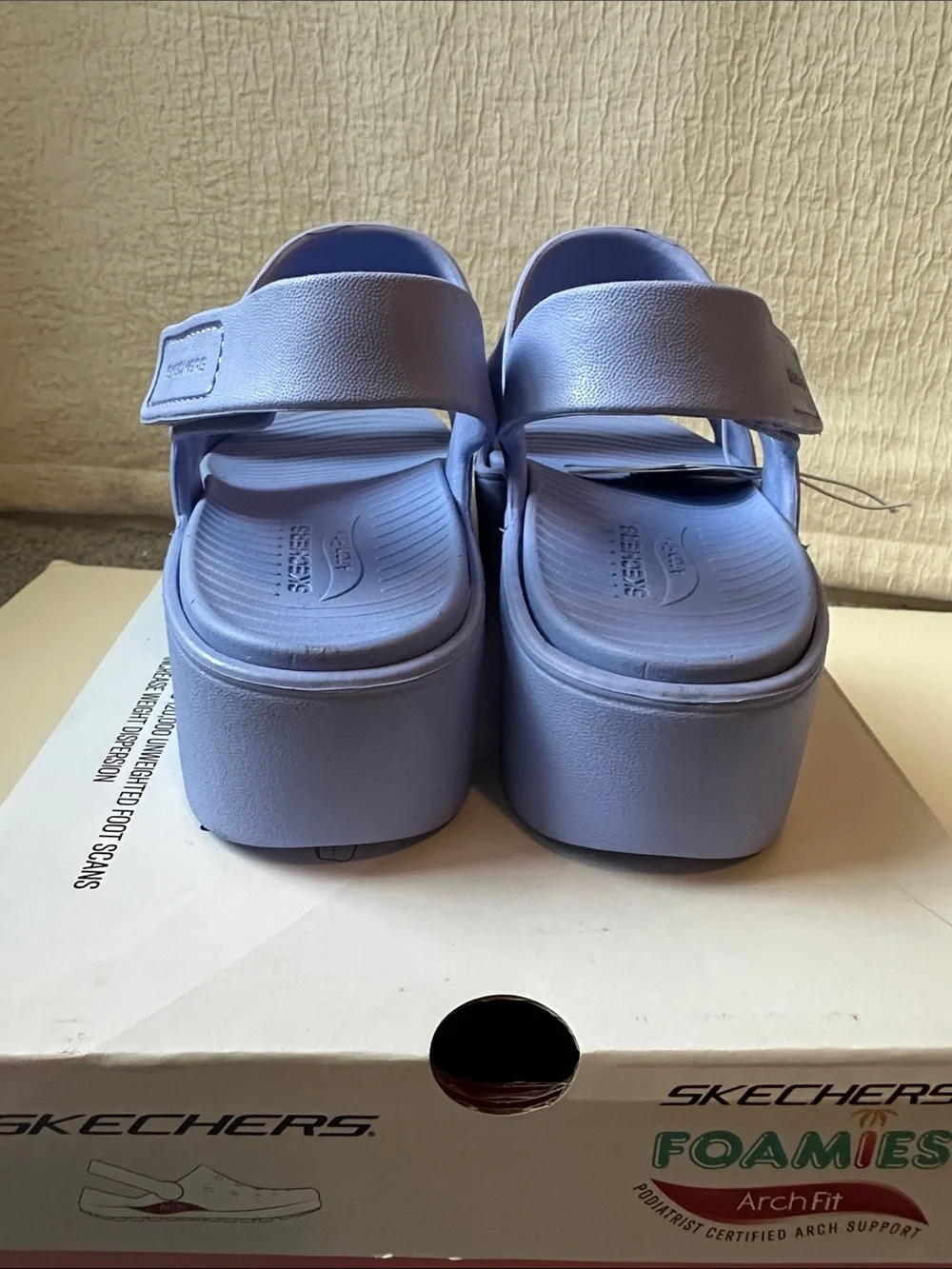 Skechers Periwinkle Foamies Platform Sandals for Women Size 7 - Picture 5 of 8